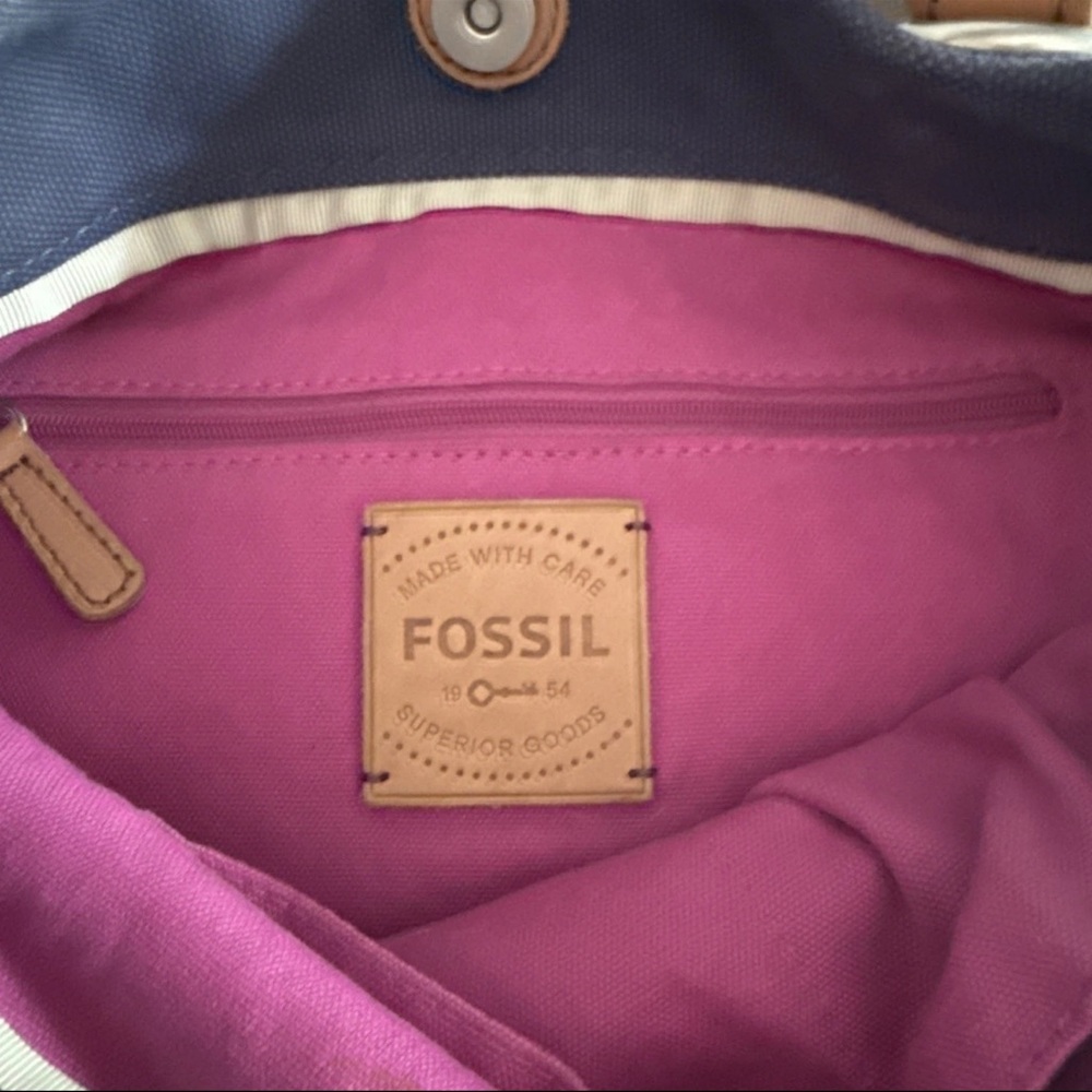 Vintage Fossil Jesse Tote Hobo Y2K Leather Straps Tassel With Key Multicolored - Picture 6 of 7